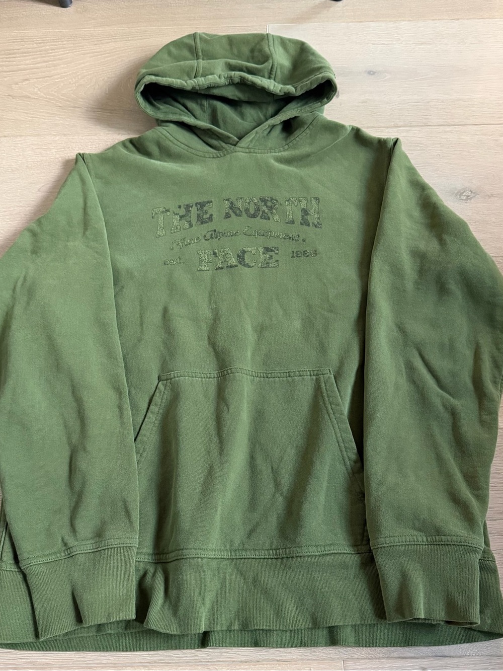 The North Face Men's Olive Hoodie with Subtle Logo